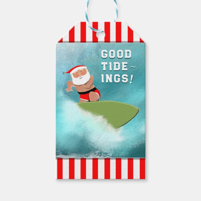Etiqueta Para Presente Natal de Surfe (Frente)