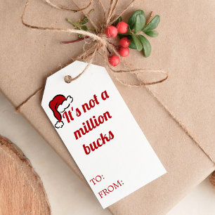 Etiqueta Para Presente Natal Divertido Chapéu de Papai Noel Vermelho Dese