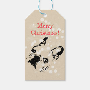Etiqueta Para Presente Natal do buldogue francês
