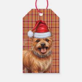 Etiqueta Para Presente Natal do Cão Terrier australiano Xadrez