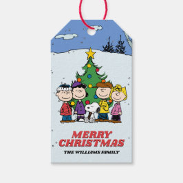Etiqueta Para Presente Natal do Charlie Brown e Amigos