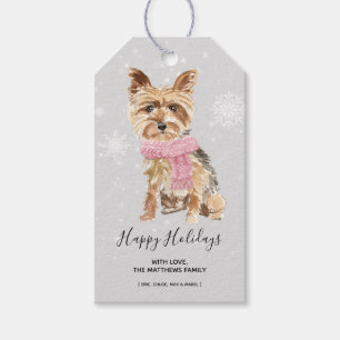 Etiqueta Para Presente Natal do feriado do yorkshire terrier de Yorkie