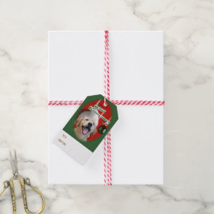 Etiqueta Para Presente Natal do filhote de cachorro do golden retriever