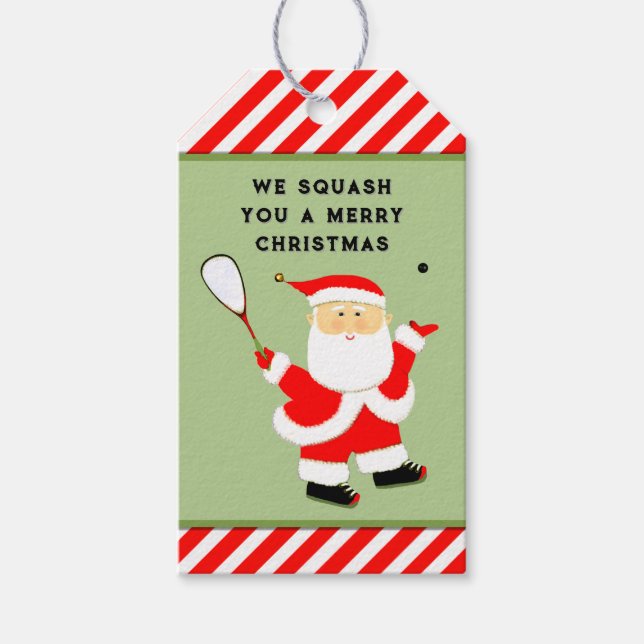 Etiqueta Para Presente Natal do Jogador de Squash (Frente)