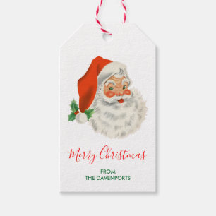 Etiqueta Para Presente Natal do Retro Vintage Jolly Papai Noel