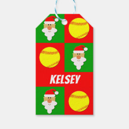 Etiqueta Para Presente Natal do Softball de Aproximação Personalizada