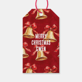 Etiqueta Para Presente Natal Dourado da Fita Vermelha