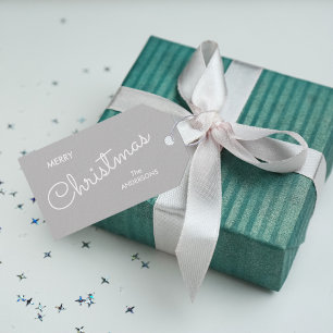 Etiqueta Para Presente Natal Elegante Moderno Cinza