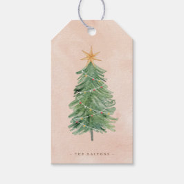 Etiqueta Para Presente Natal em Aquarela Rústica Vintage |