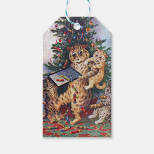 Etiqueta Para Presente Natal em Catland, Louis Wain