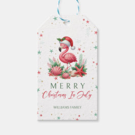 Etiqueta Para Presente Natal em julho Flamingo