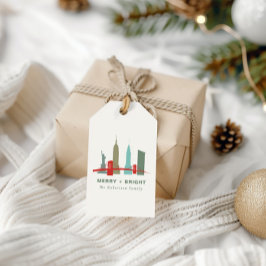 Etiqueta Para Presente Natal em Nova York, Arquitetura Skyline