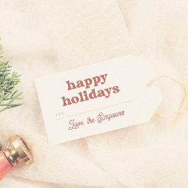 Etiqueta Para Presente Natal feliz moderno de Groovy