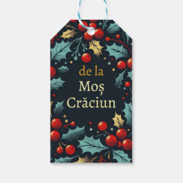 Etiqueta Para Presente Natal feliz - romeno - Coroa de Natal