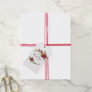 Etiqueta Para Presente Natal Floral de Aquarela