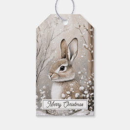 Etiqueta Para Presente Natal Floresta de Inverno