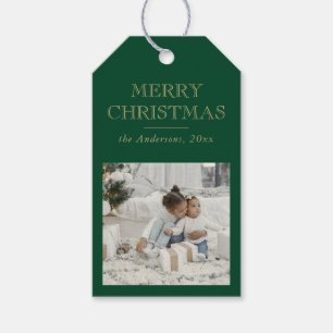 Etiqueta Para Presente Natal Foto de Família Editável Simples Elegante