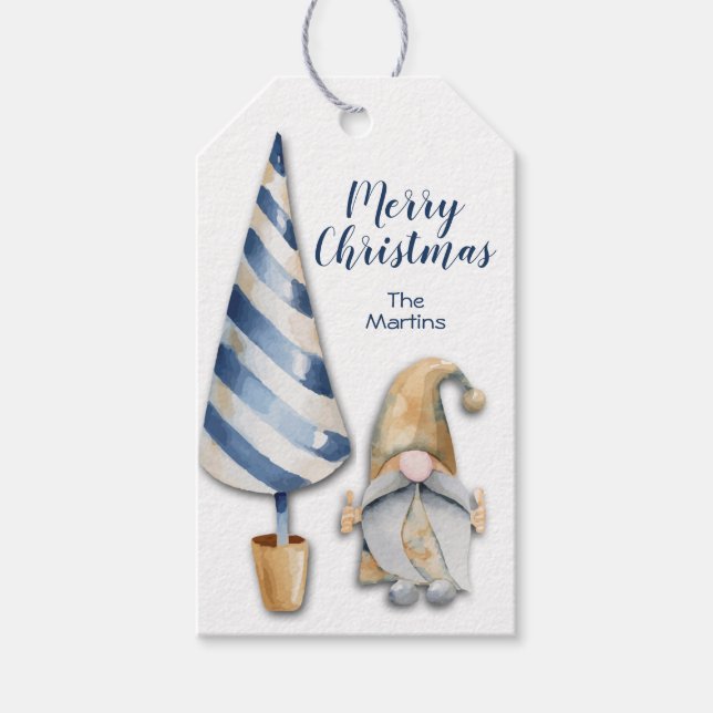 Etiqueta Para Presente Natal Gnomo Holiday (Frente)
