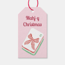 Etiqueta Para Presente Natal Mahjong Alegre