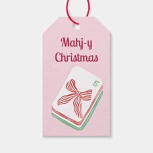 Etiqueta Para Presente Natal Mahjong Alegre