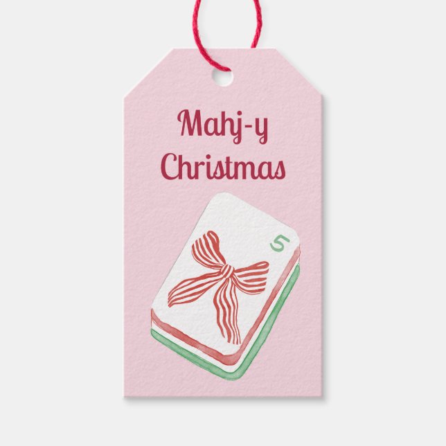 Etiqueta Para Presente Natal Mahjong Alegre (Frente)