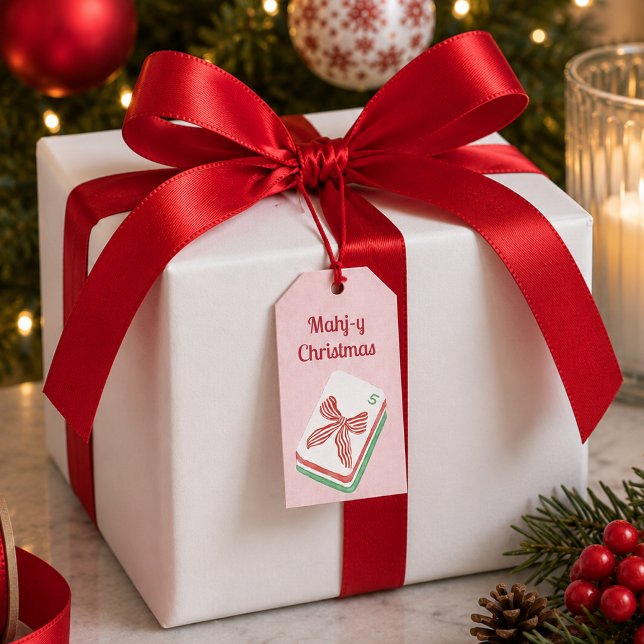 Etiqueta Para Presente Natal Mahjong Alegre (Criador carregado)
