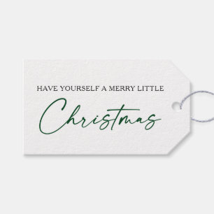 Etiqueta Para Presente Natal minimalista da Caneta de tinta verde da cali