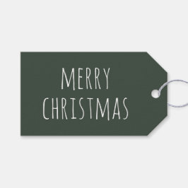 Etiqueta Para Presente Natal Minimalista Fofo | Floresta Profunda Verde A