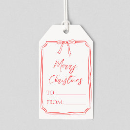 Etiqueta Para Presente Natal minimalista personalizável do Arco vermelho 