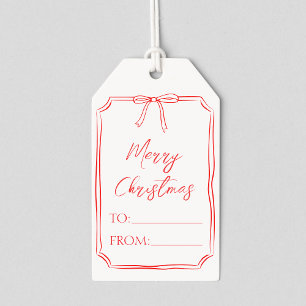 Etiqueta Para Presente Natal minimalista personalizável do Arco vermelho