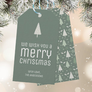 Etiqueta Para Presente Natal Moderno Personalizado Verde Salvia