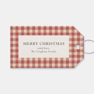 Etiqueta Para Presente Natal Moderno Rustic Red Gingham