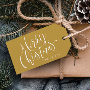 Etiqueta Para Presente Natal Moderno Simples Caligrafia Feliz Natal