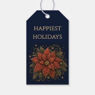 Etiqueta Para Presente Natal nas Estrelas | Poinsettia