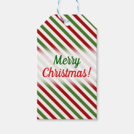 Etiqueta Para Presente Natal; Padrão Vermelho, Branco e Verde Strike