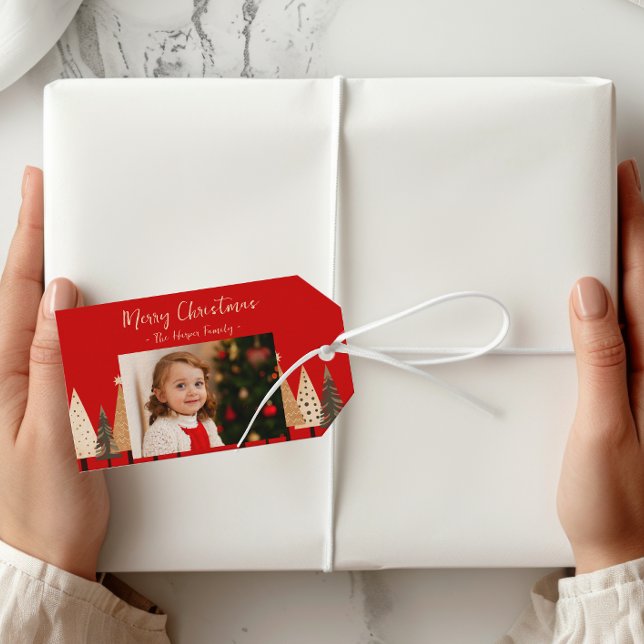 Etiqueta Para Presente Natal - Paisagem Neutra da Floresta Inverna (Criador carregado)