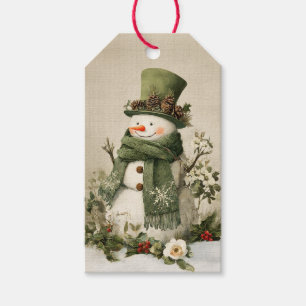 Etiqueta Para Presente Natal Papai Noel Verde Vintage