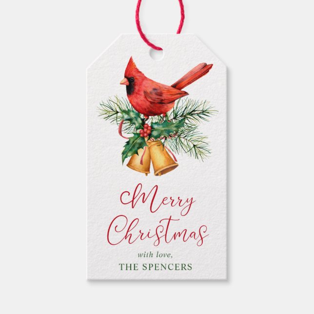 Etiqueta Para Presente Natal Personalizado Cardinal (Frente)