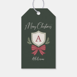 Etiqueta Para Presente Natal Personalizado com Faixa de Listras e Laço
