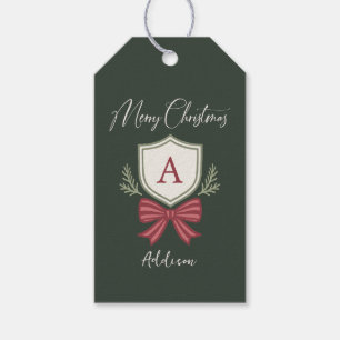 Etiqueta Para Presente Natal Personalizado com Faixa de Listras e Laço