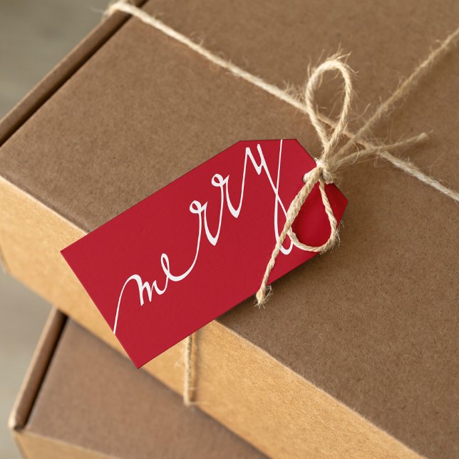Etiqueta Para Presente Natal Personalizado Muito Feliz Vermelho (Criador carregado)
