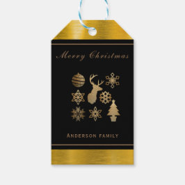Etiqueta Para Presente Natal personalizado, preto e ouro