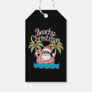 Etiqueta Para Presente Natal Praia Tropical Férias Santa Praia
