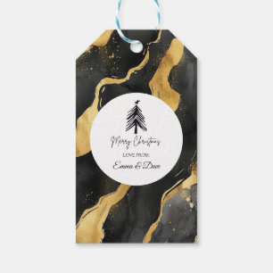 Etiqueta Para Presente Natal Preto e Dourado