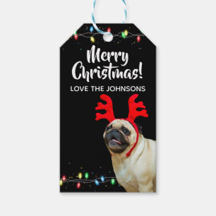 Etiqueta Para Presente Natal Pug Férias de Natal