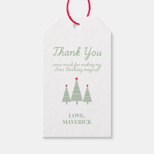 Etiqueta Para Presente Natal Que Divertido Primeiro Aniversário (Frente)