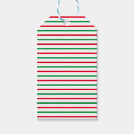 Etiqueta Para Presente Natal Red Green White Stripes feriados