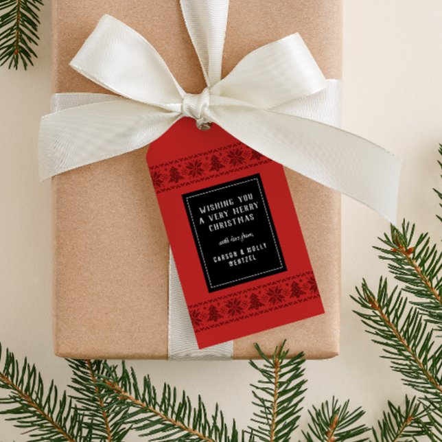 Etiqueta Para Presente Natal Red Nordic Sweater (Criador carregado)