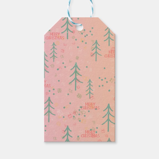 Etiqueta Para Presente Natal Rosa Fofo (Frente)