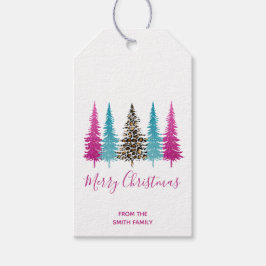 Etiqueta Para Presente Natal Rosa Glam e Turquesa